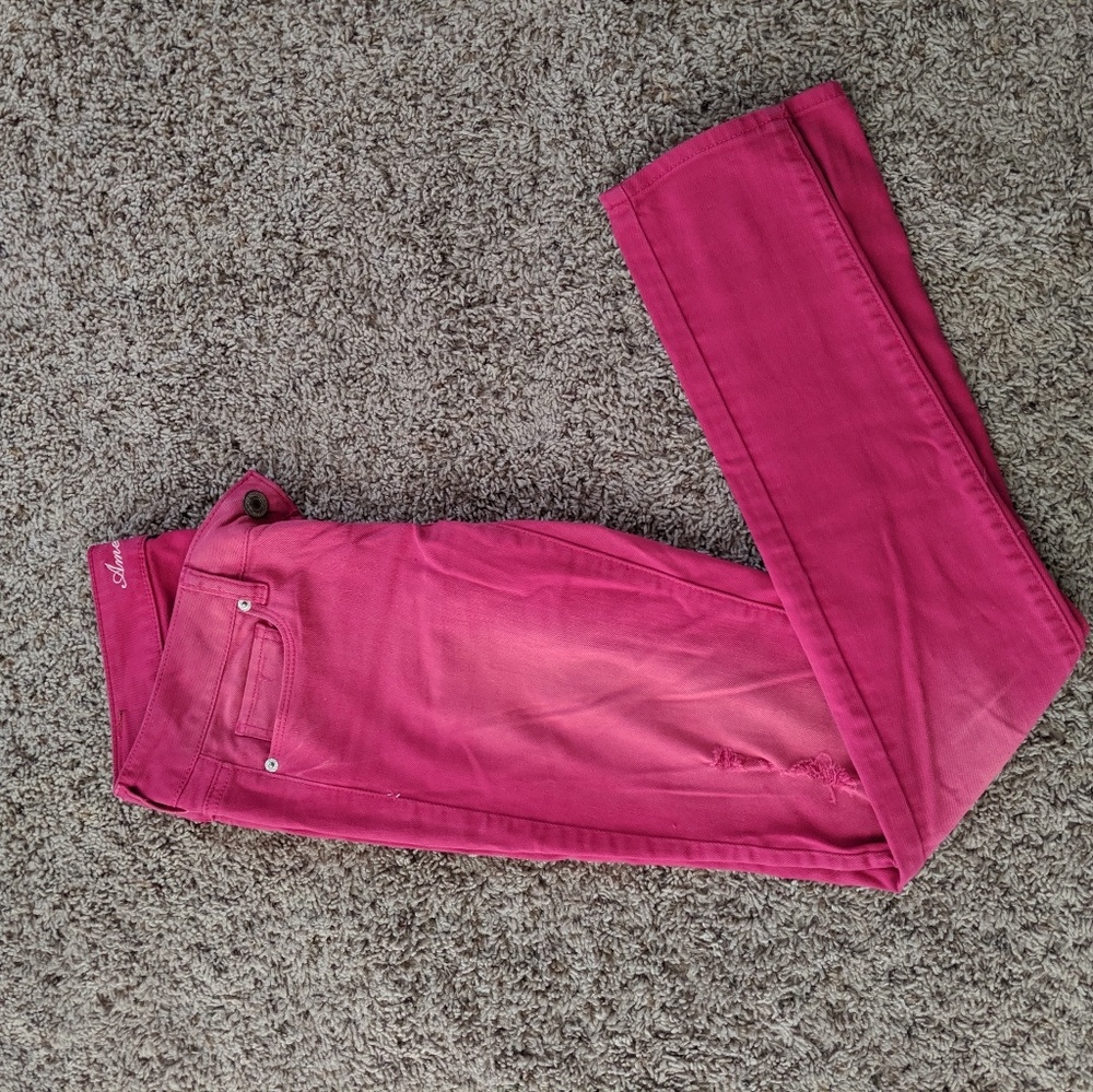 Pink skinny jeans